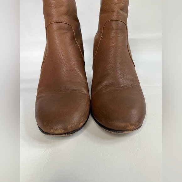 EILEEN FISHER Harris Vero Cuoio LEATHER Ankle Bootie Whiskey Zip Closure Size 9 - Picture 5 of 16